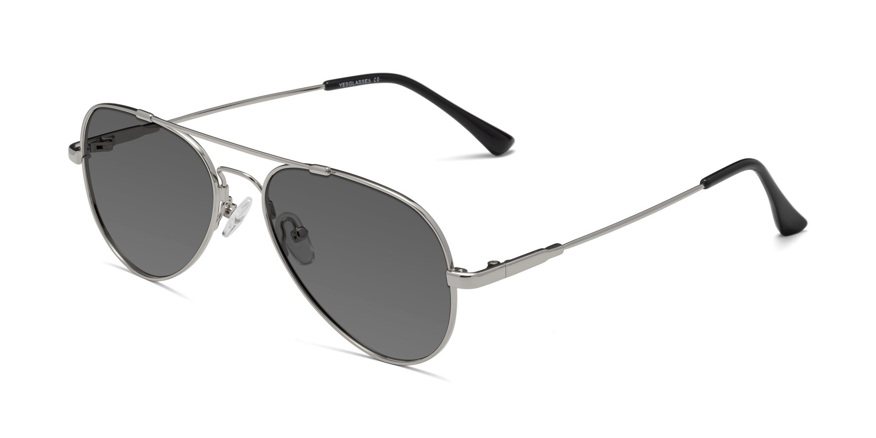 Angle of Dawn in Silver with Medium Gray Tinted Lenses