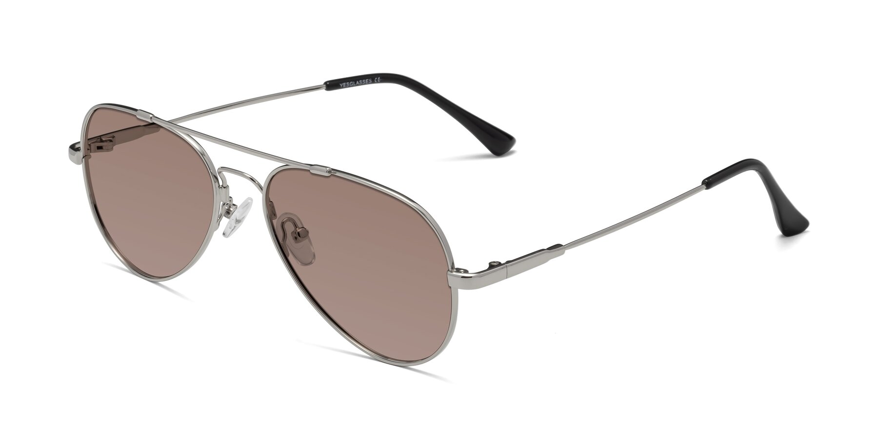 Angle of Dawn in Silver with Medium Brown Tinted Lenses