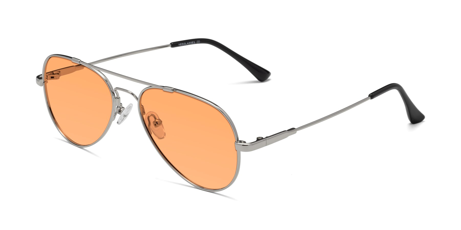 Angle of Dawn in Silver with Medium Orange Tinted Lenses