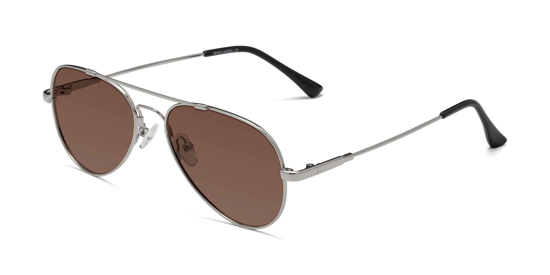 Angle of Dawn in Silver with Brown Tinted Lenses