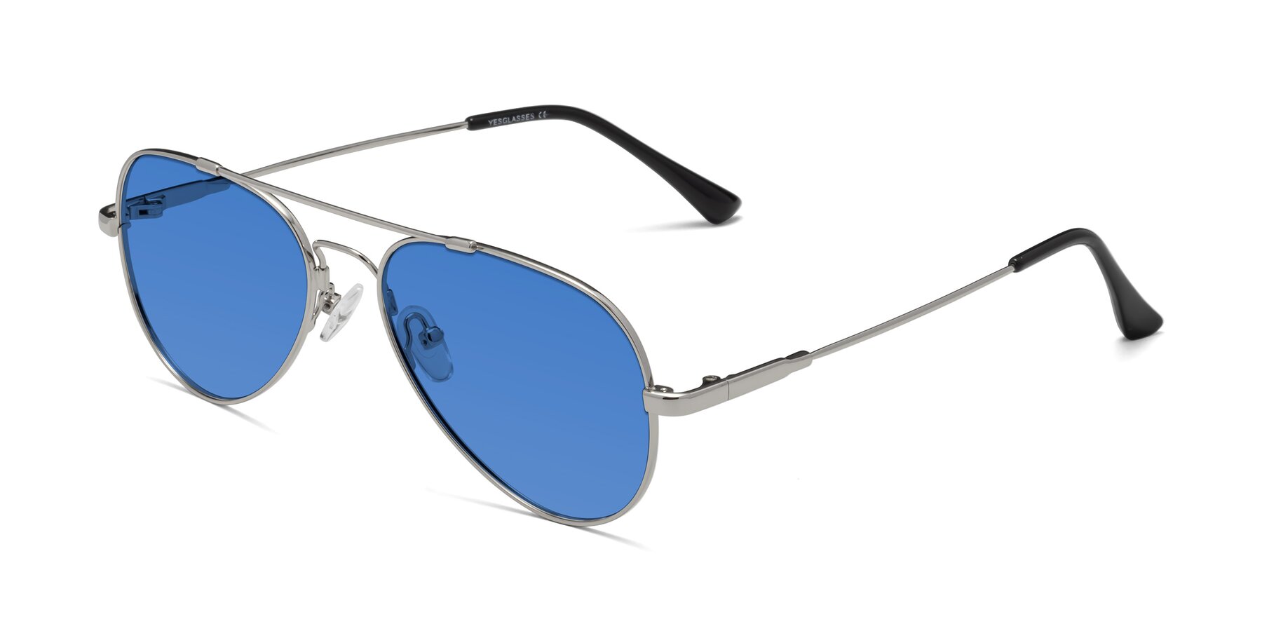 Angle of Dawn in Silver with Blue Tinted Lenses