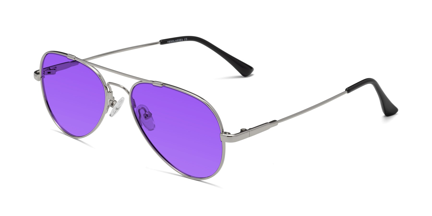 Angle of Dawn in Silver with Purple Tinted Lenses