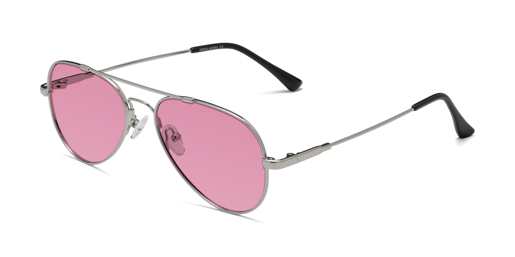 Angle of Dawn in Silver with Medium Wine Tinted Lenses