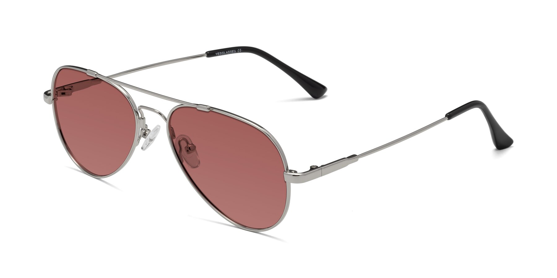 Angle of Dawn in Silver with Garnet Tinted Lenses