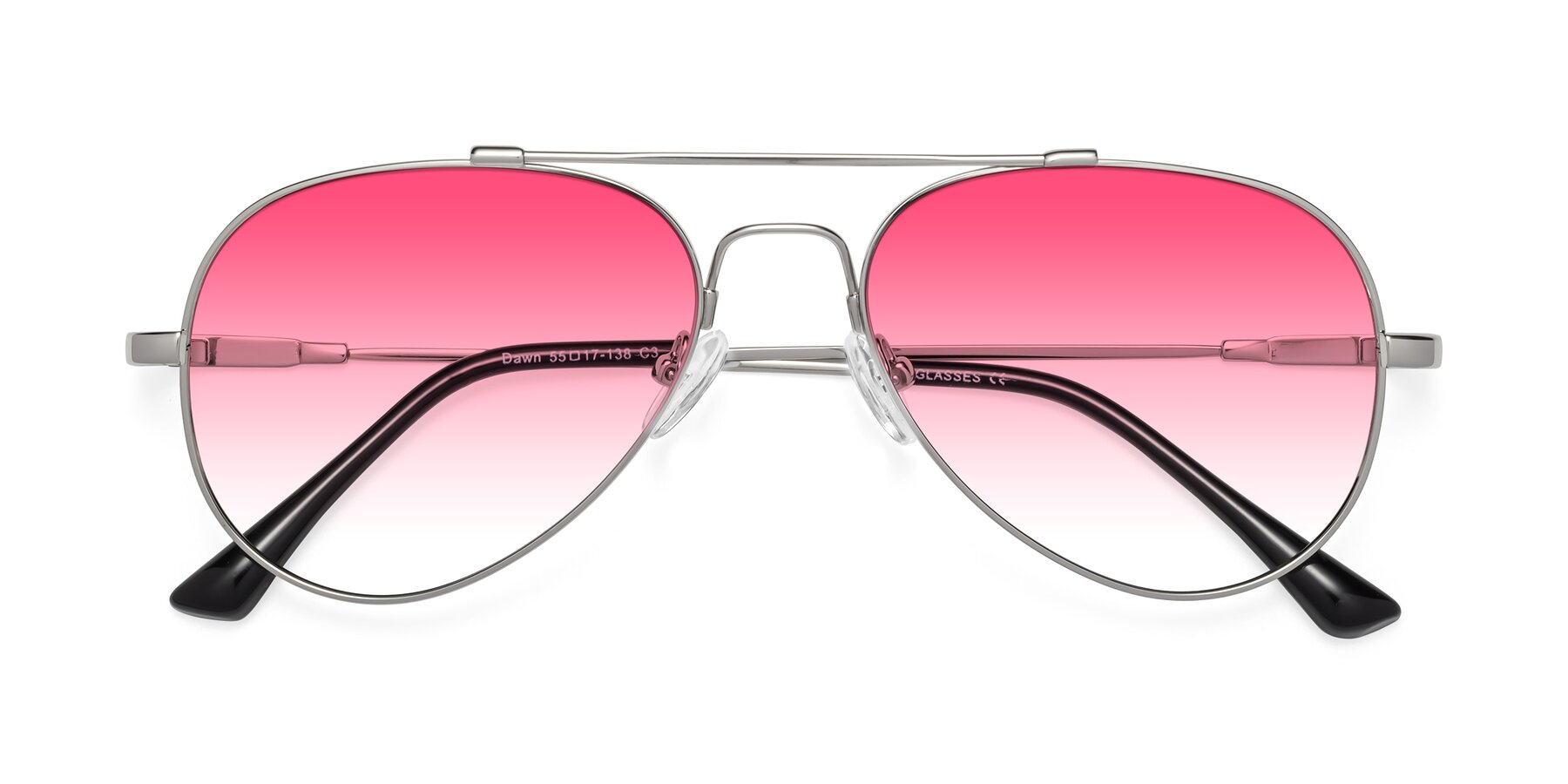 Folded Front of Dawn in Silver with Pink Gradient Lenses
