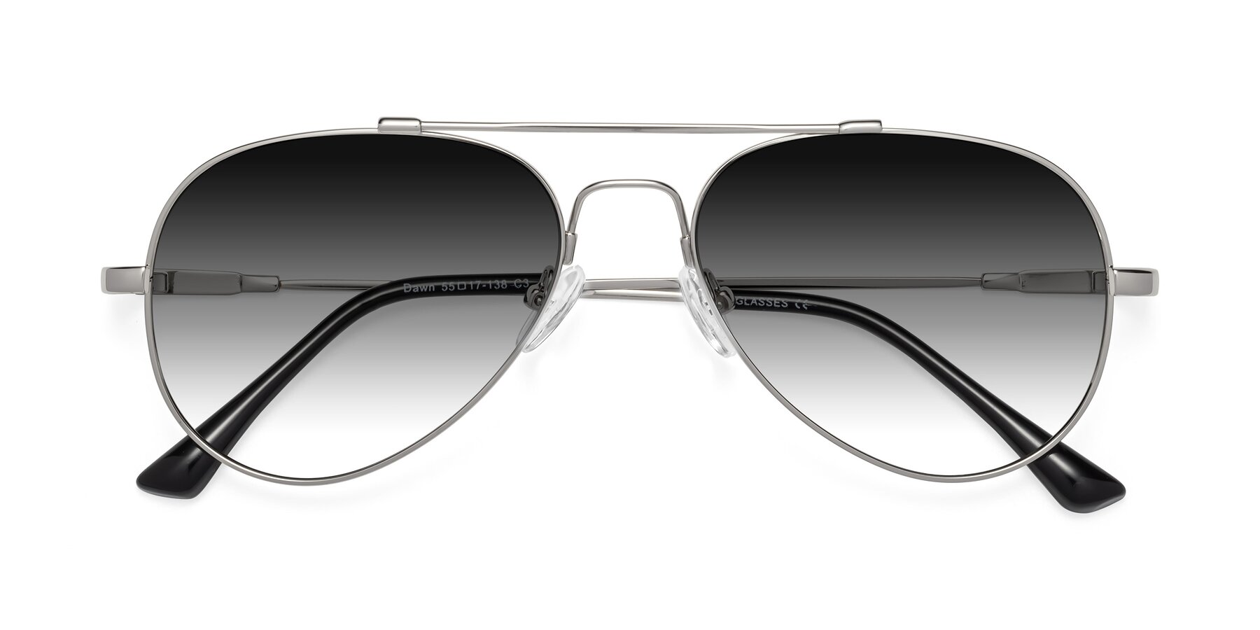 Folded Front of Dawn in Silver with Gray Gradient Lenses