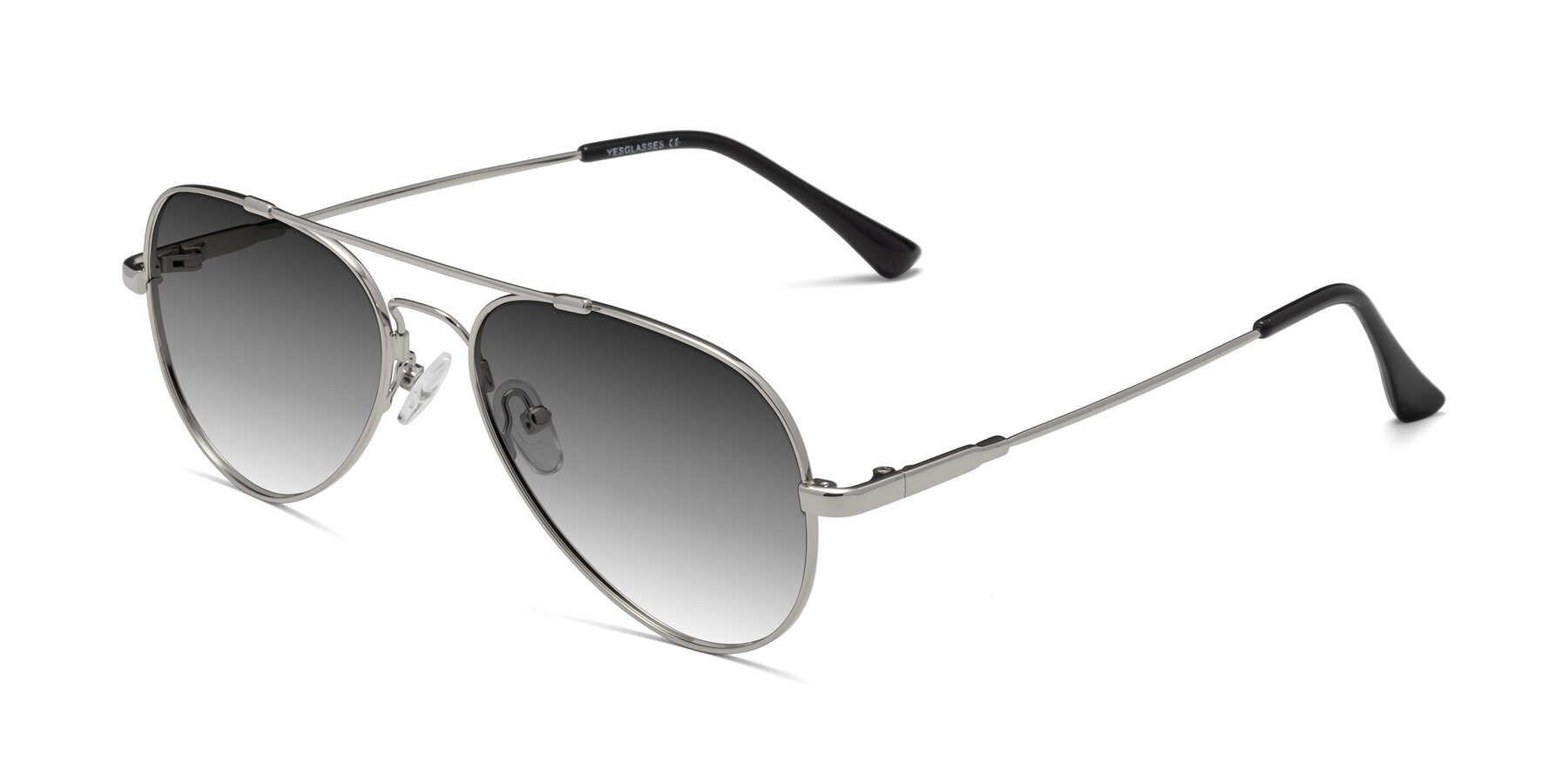 Angle of Dawn in Silver with Gray Gradient Lenses
