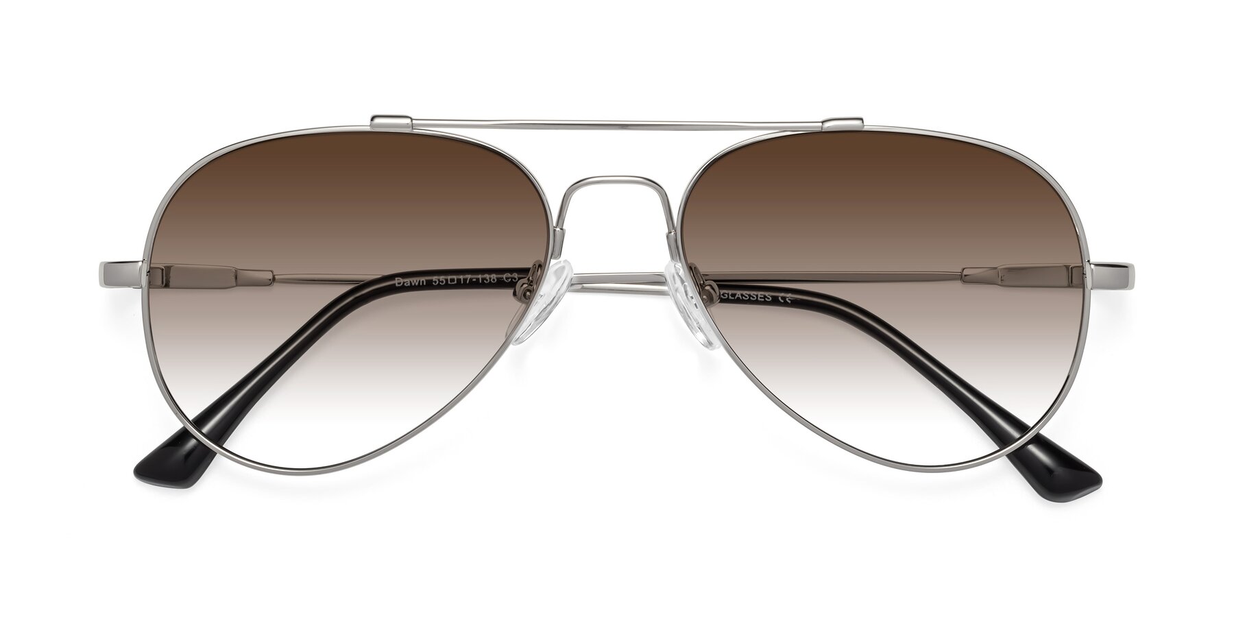 Folded Front of Dawn in Silver with Brown Gradient Lenses