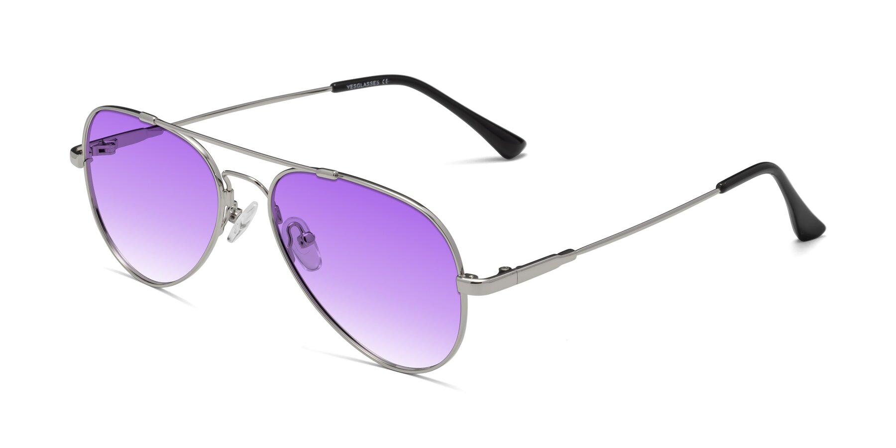 Angle of Dawn in Silver with Purple Gradient Lenses