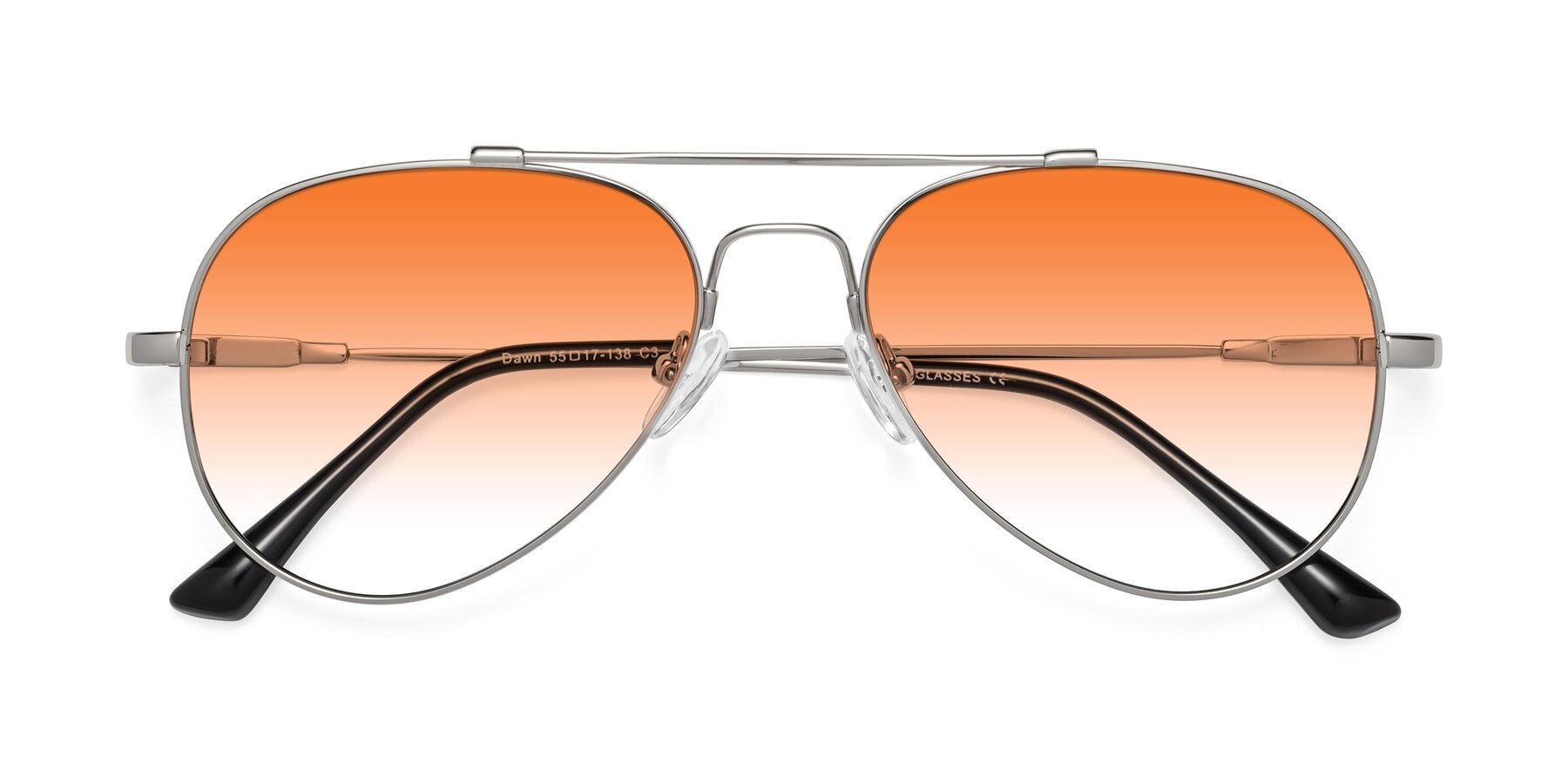 Folded Front of Dawn in Silver with Orange Gradient Lenses