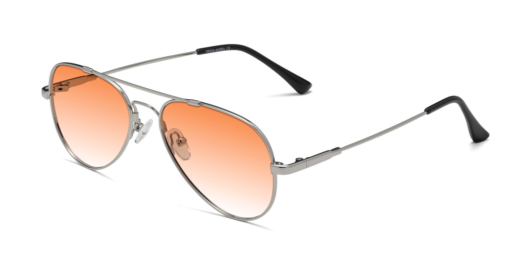Angle of Dawn in Silver with Orange Gradient Lenses