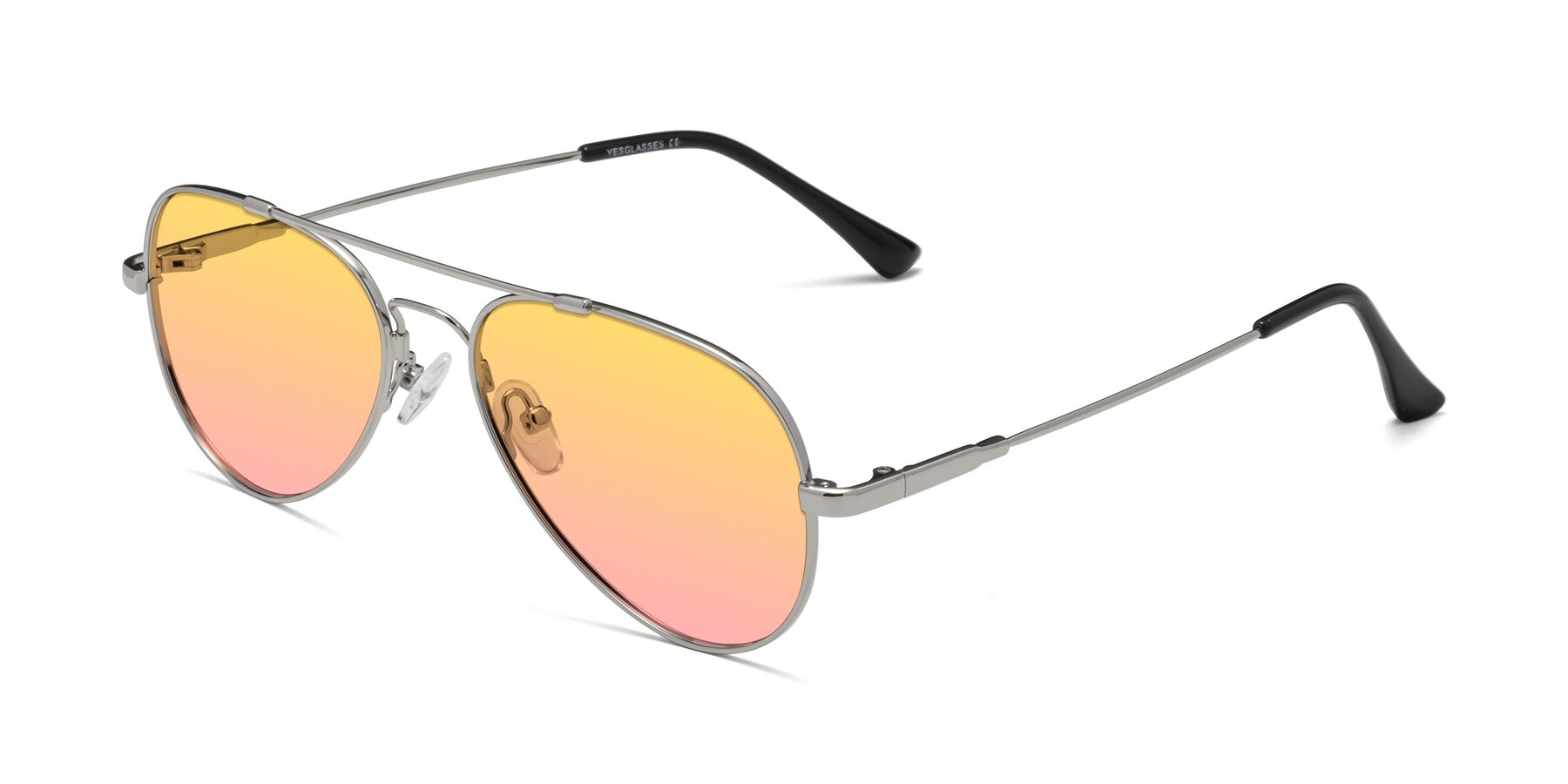 Angle of Dawn in Silver with Yellow / Pink Gradient Lenses