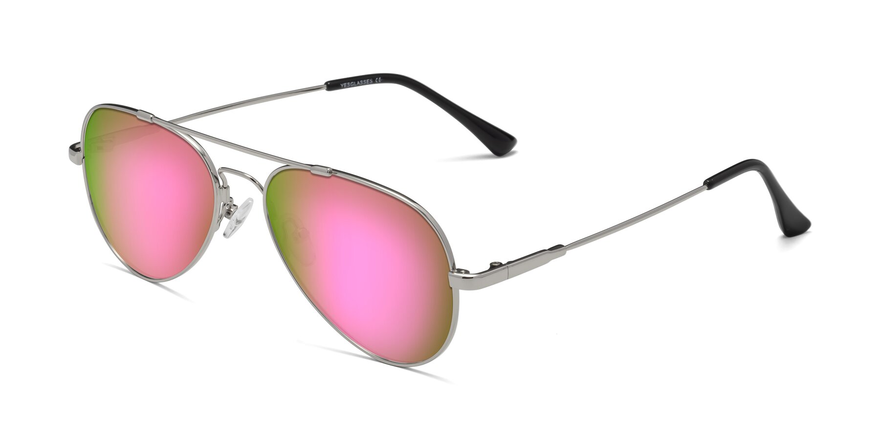 Angle of Dawn in Silver with Pink Mirrored Lenses