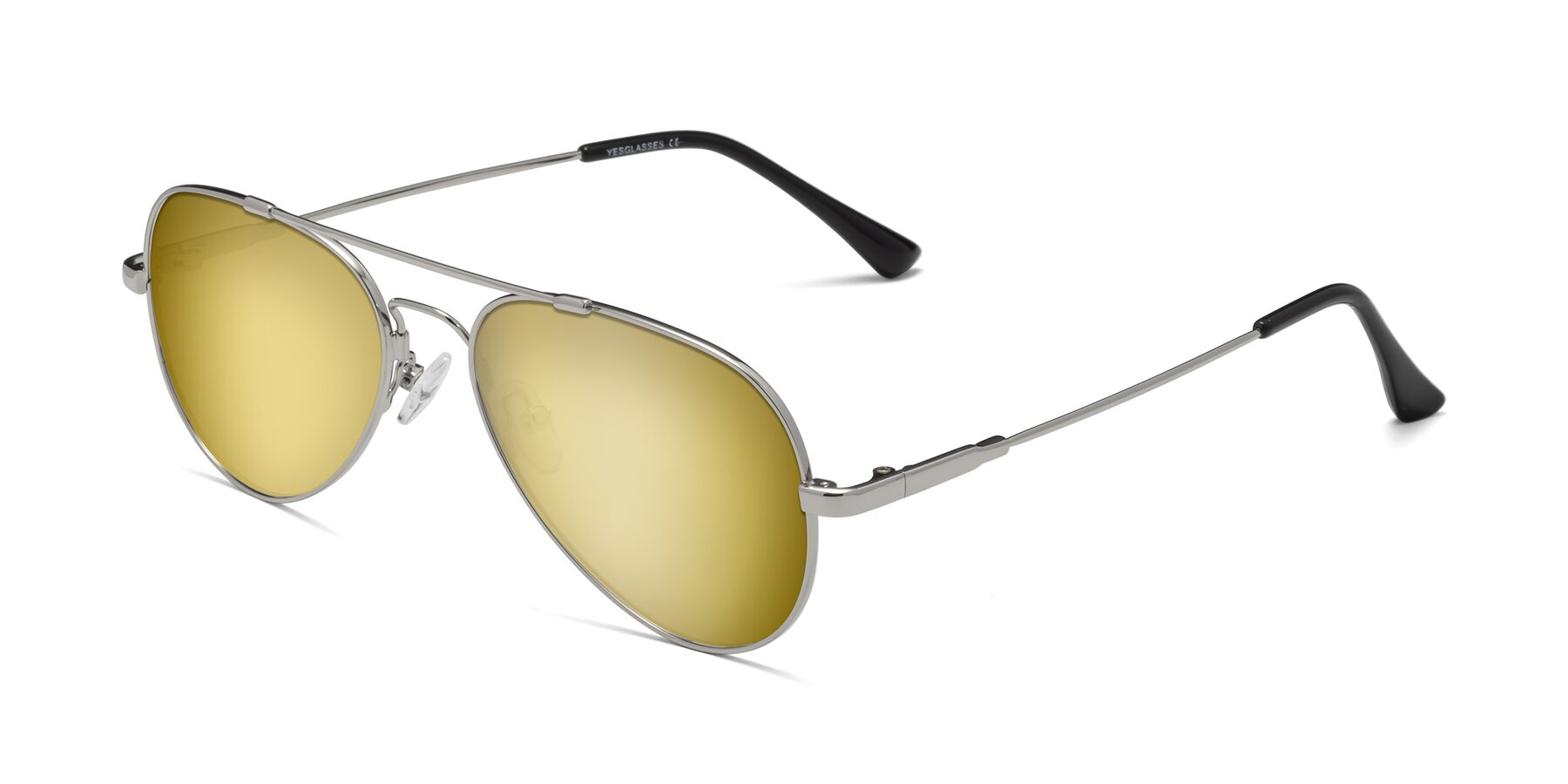 Angle of Dawn in Silver with Gold Mirrored Lenses