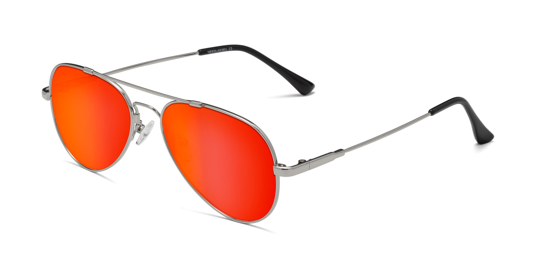 Angle of Dawn in Silver with Red Gold Mirrored Lenses