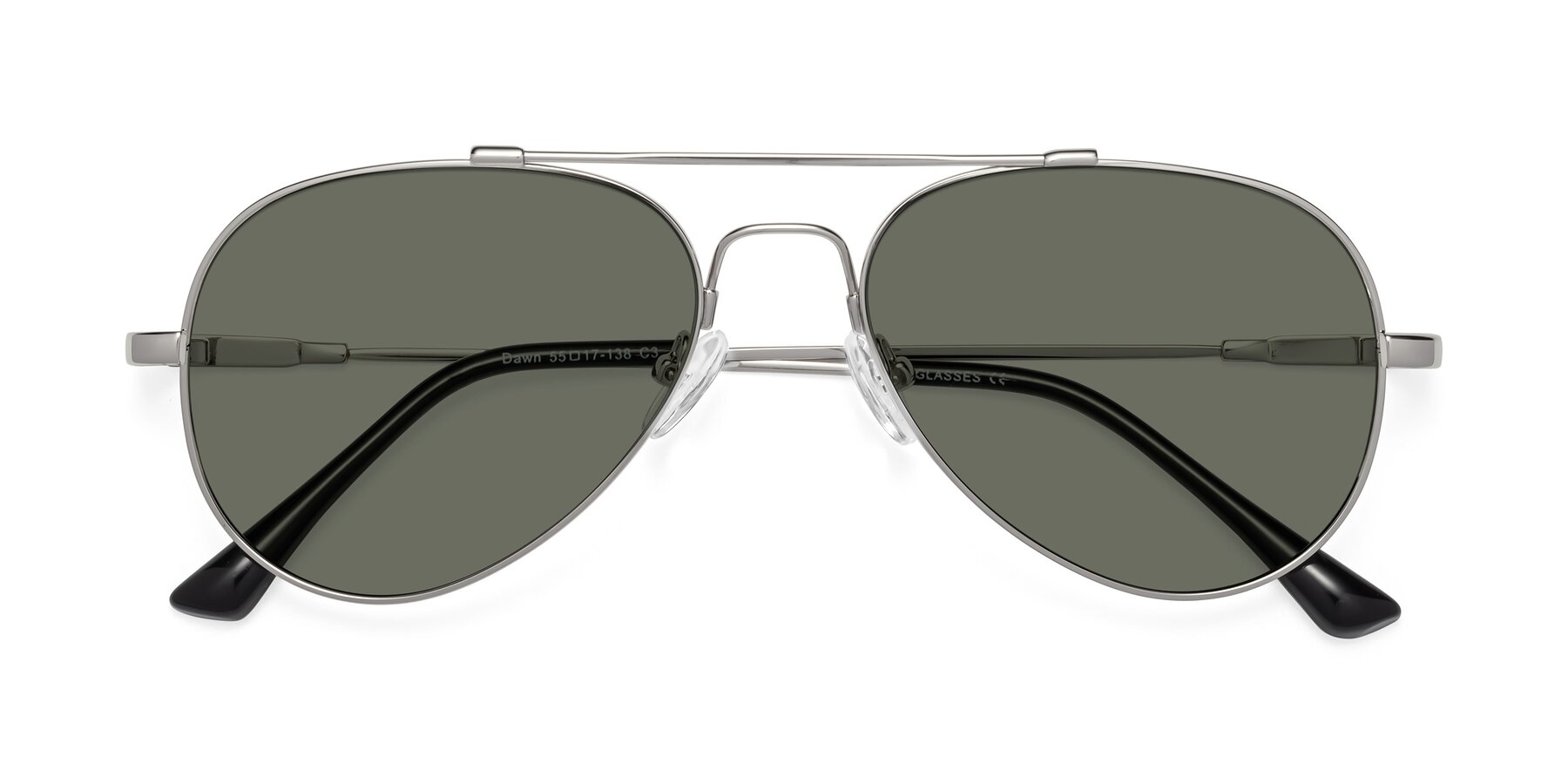 Folded Front of Dawn in Silver with Gray Polarized Lenses
