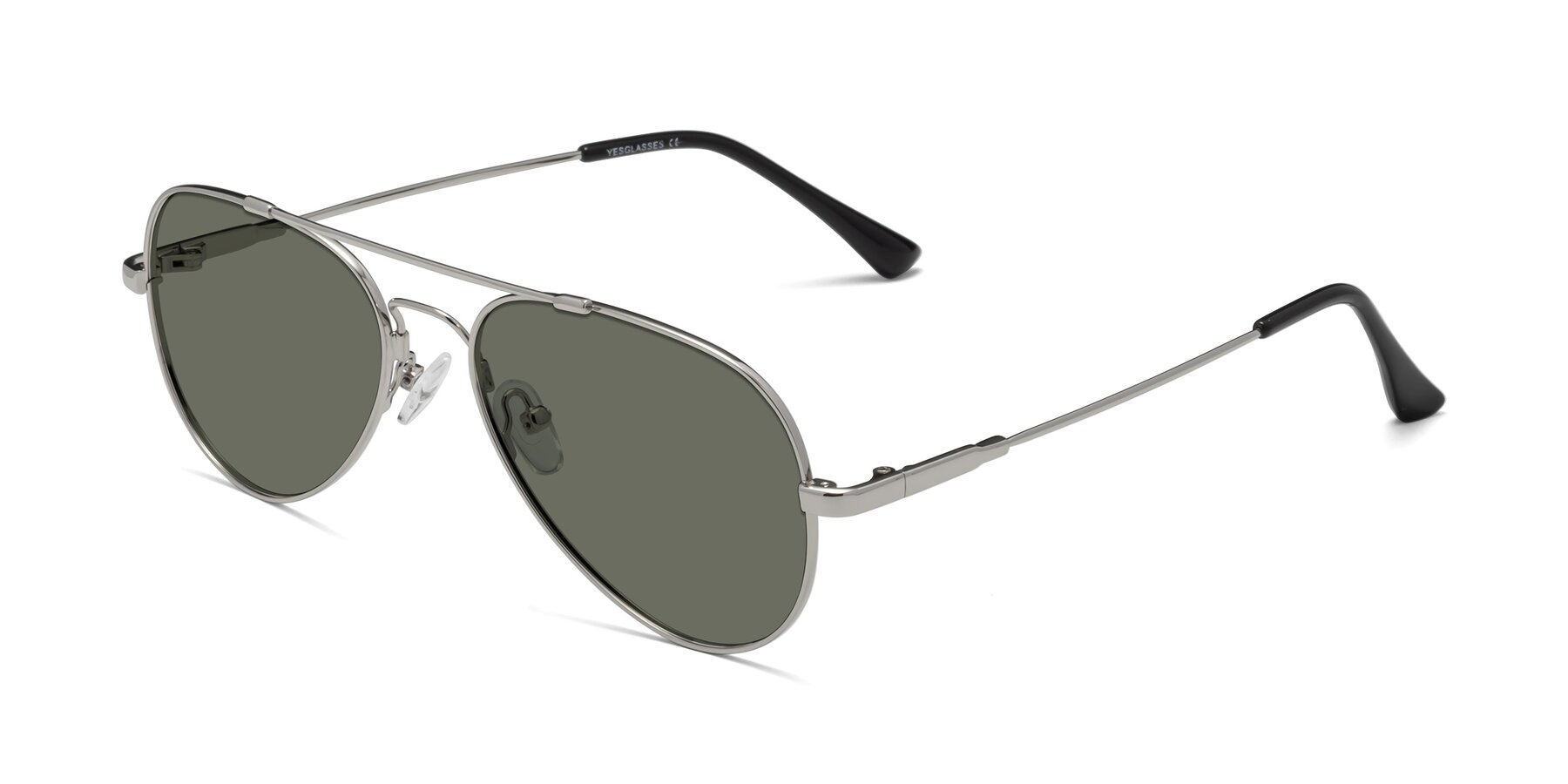 Angle of Dawn in Silver with Gray Polarized Lenses
