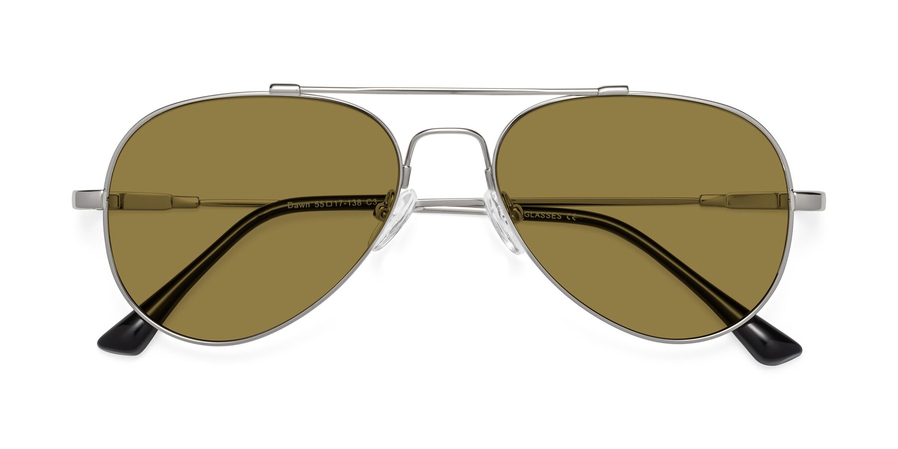 Folded Front of Dawn in Silver with Brown Polarized Lenses