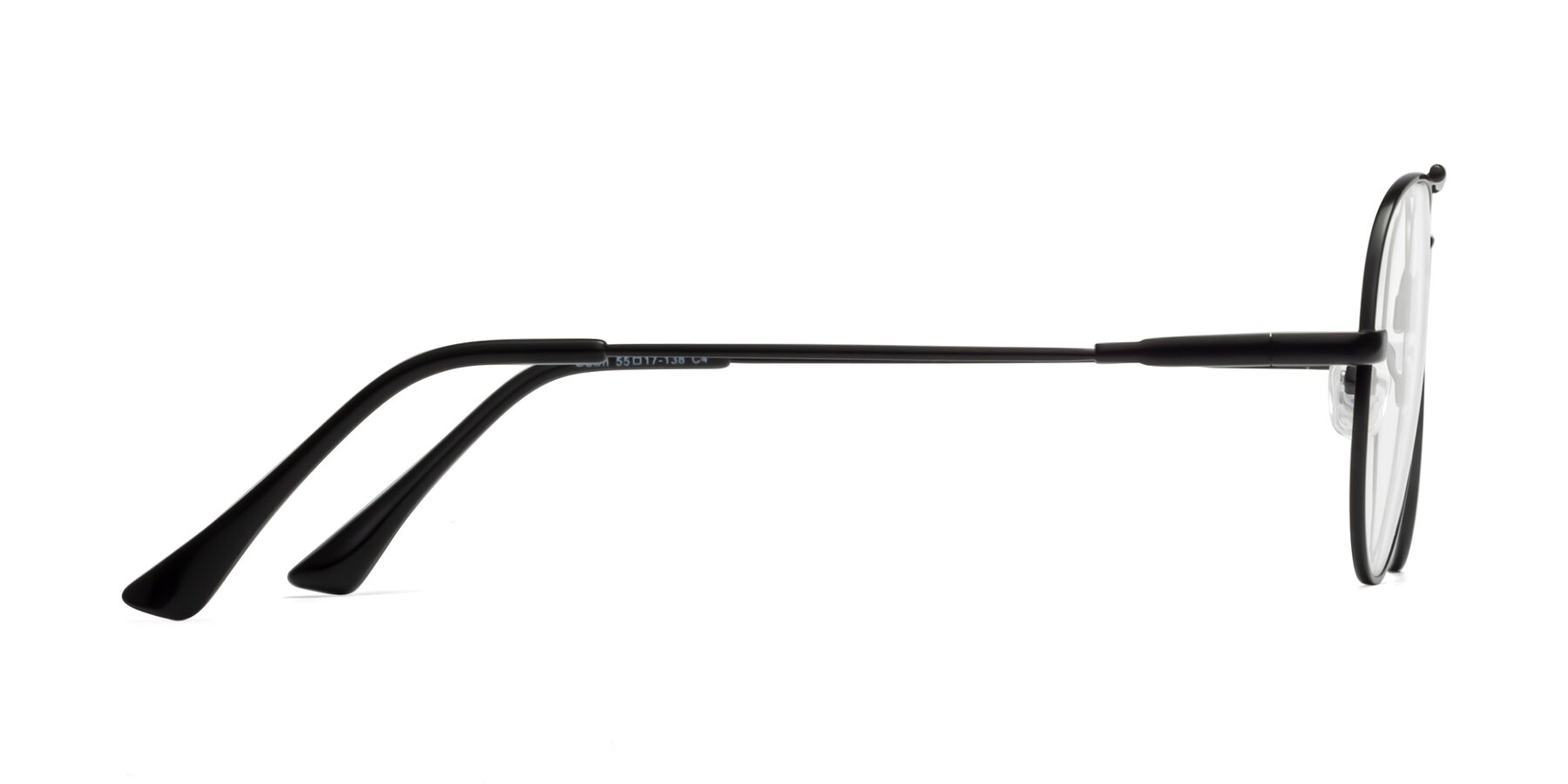 Side of Dawn in Black with Clear Reading Eyeglass Lenses