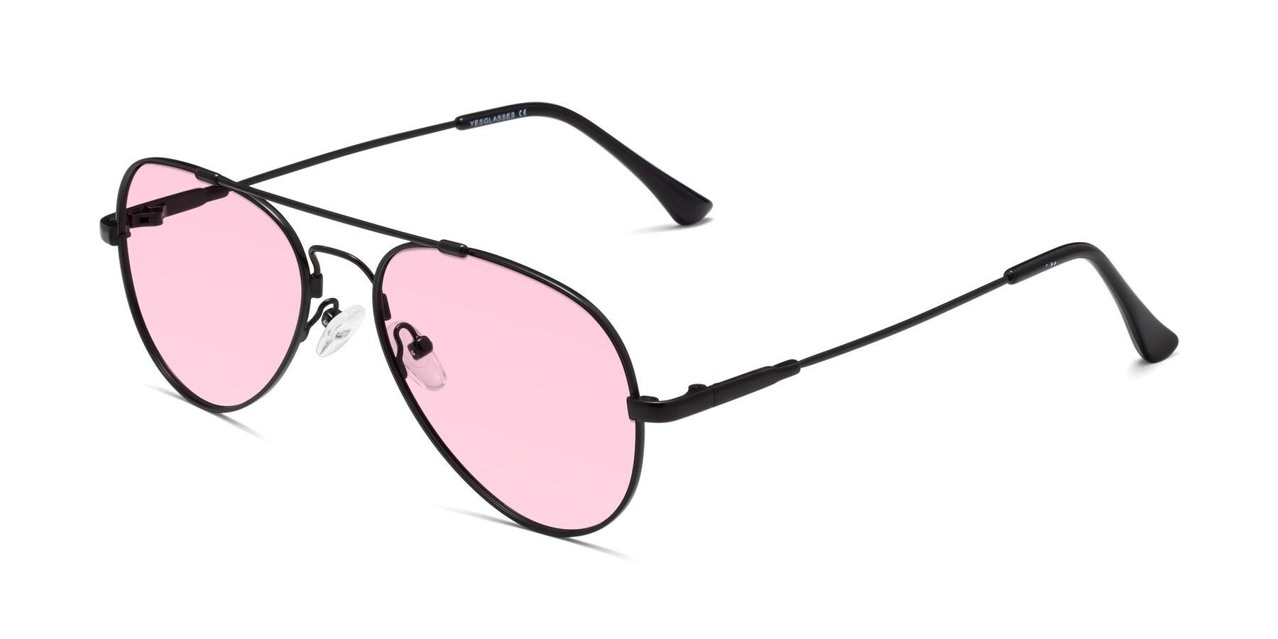 Angle of Dawn in Black with Light Pink Tinted Lenses