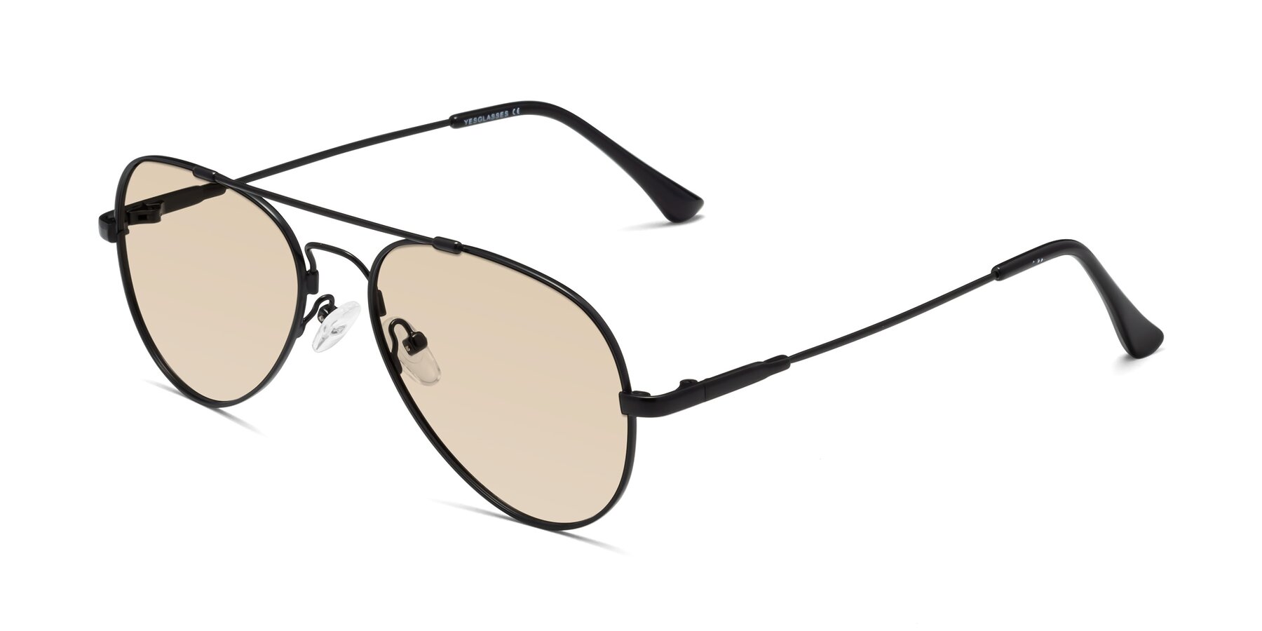 Angle of Dawn in Black with Light Brown Tinted Lenses
