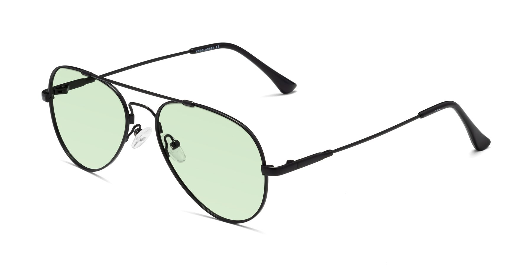 Angle of Dawn in Black with Light Green Tinted Lenses