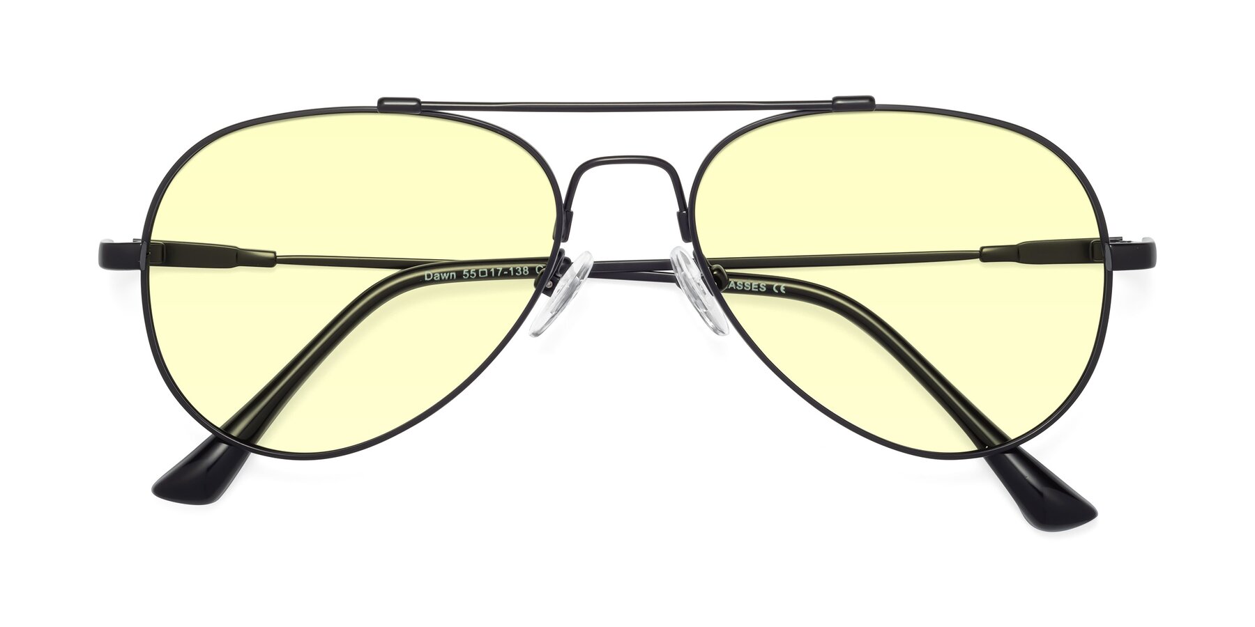 Folded Front of Dawn in Black with Light Yellow Tinted Lenses