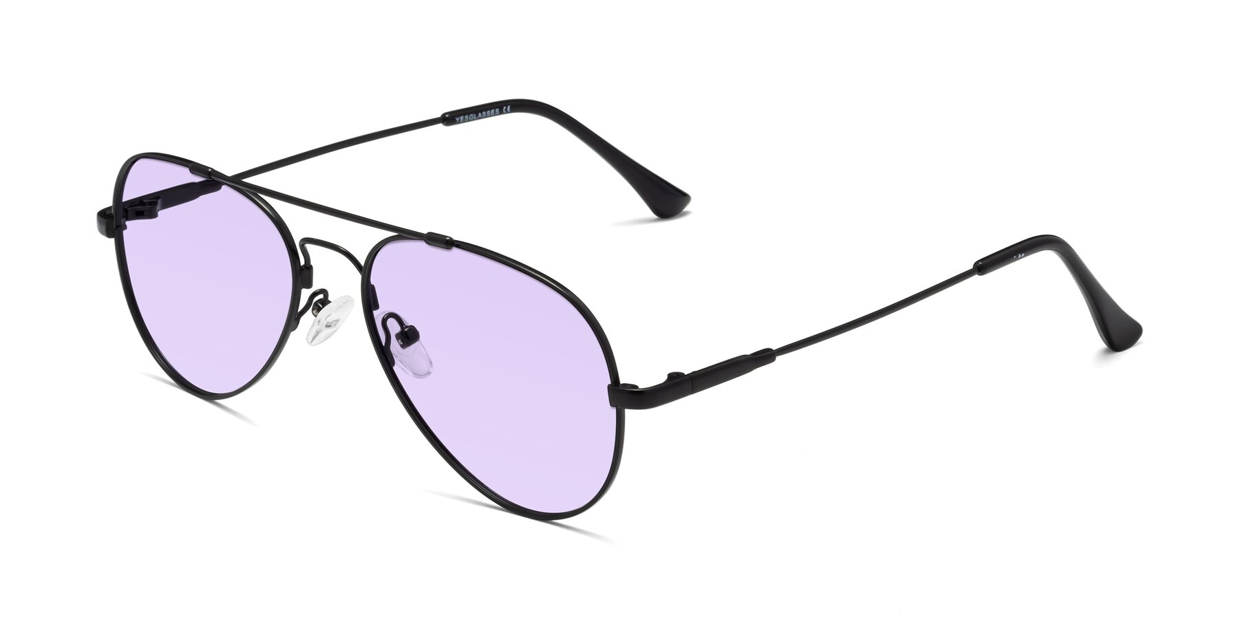 Angle of Dawn in Black with Light Purple Tinted Lenses