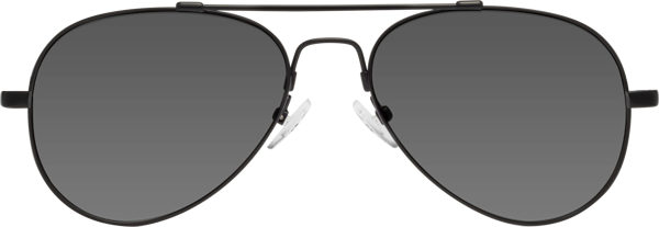 Black Lightweight Flexible Aviator Tinted Sunglasses with Medium Gray ...