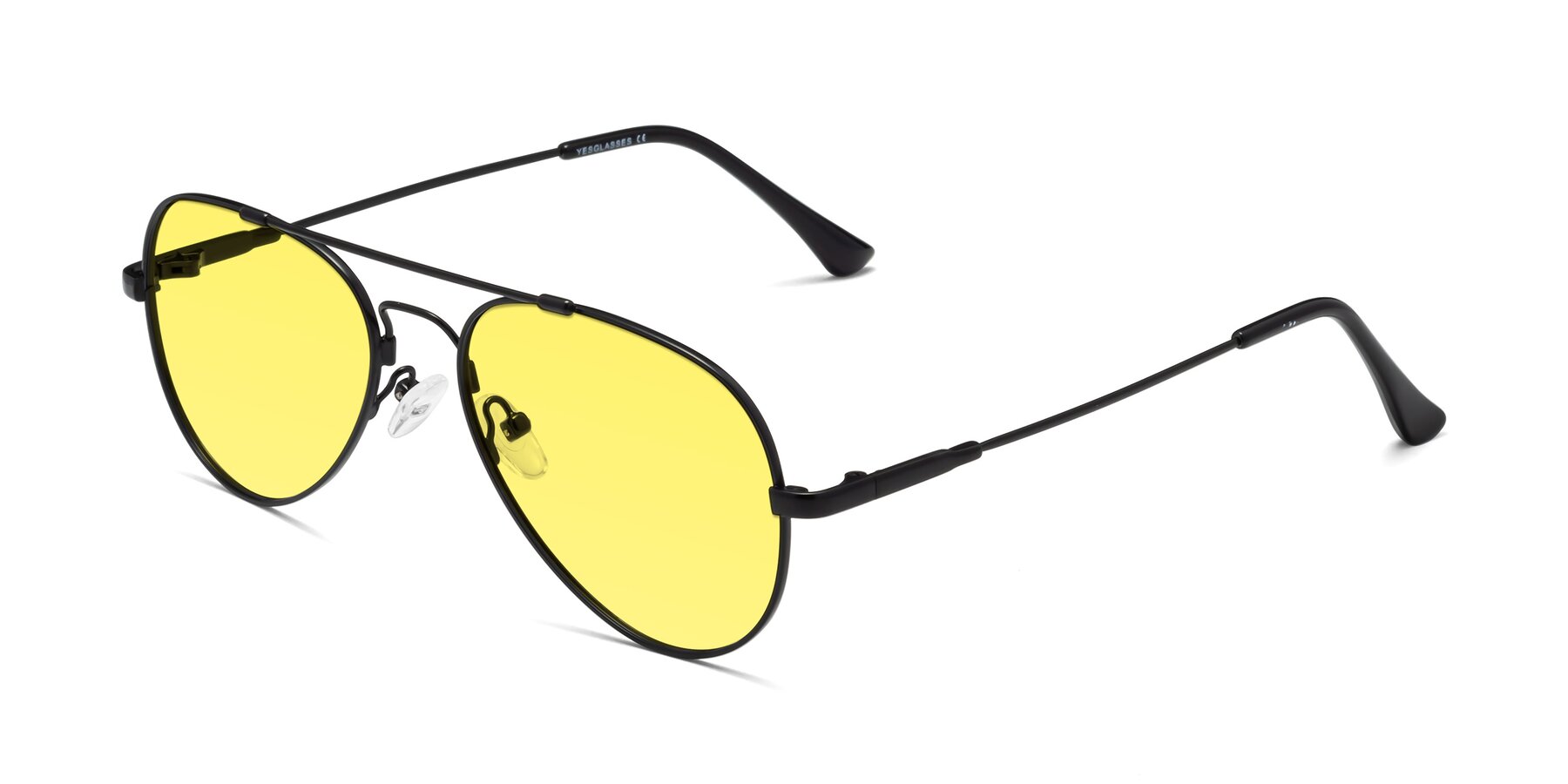 Angle of Dawn in Black with Medium Yellow Tinted Lenses