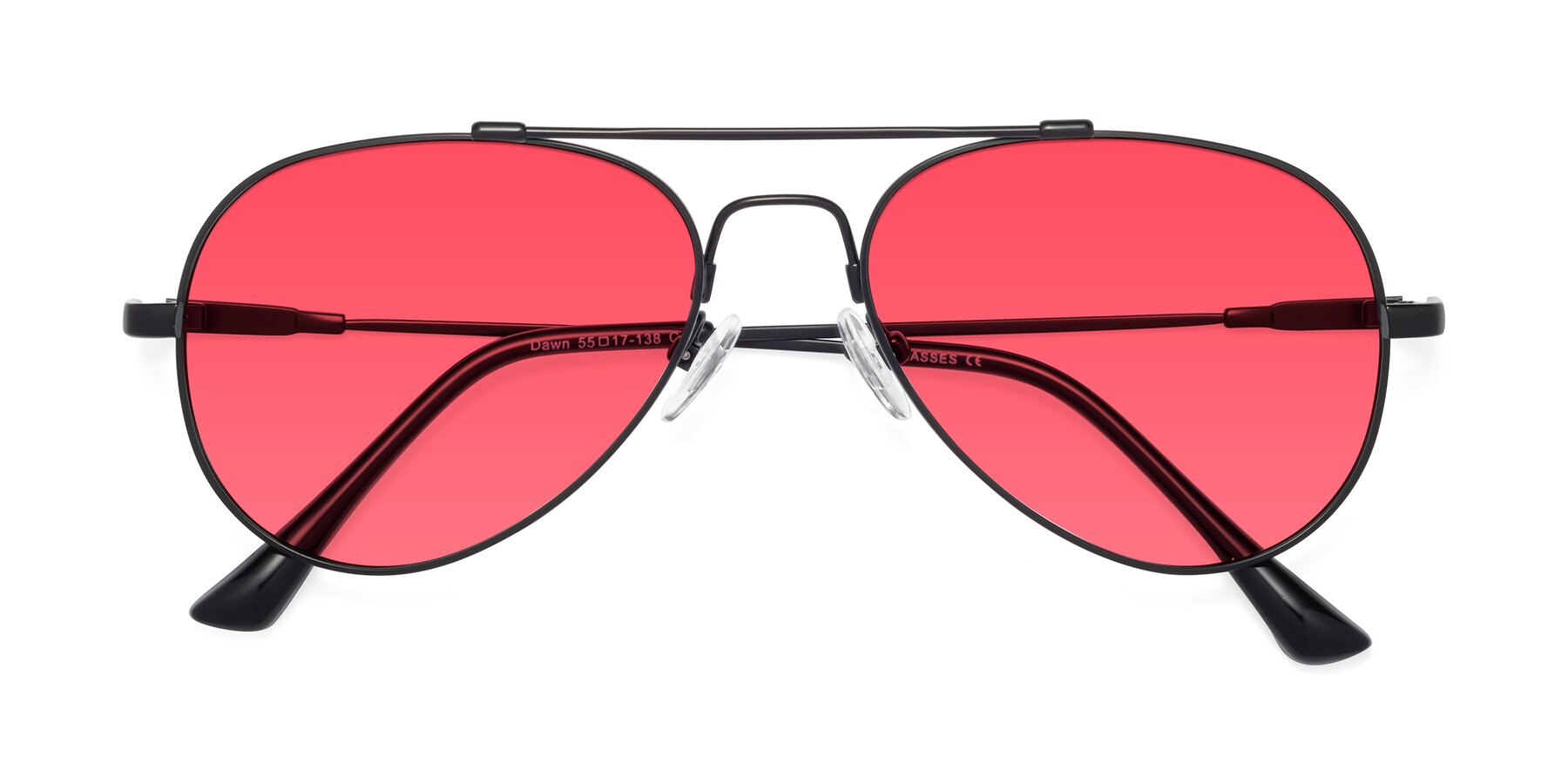 Folded Front of Dawn in Black with Red Tinted Lenses