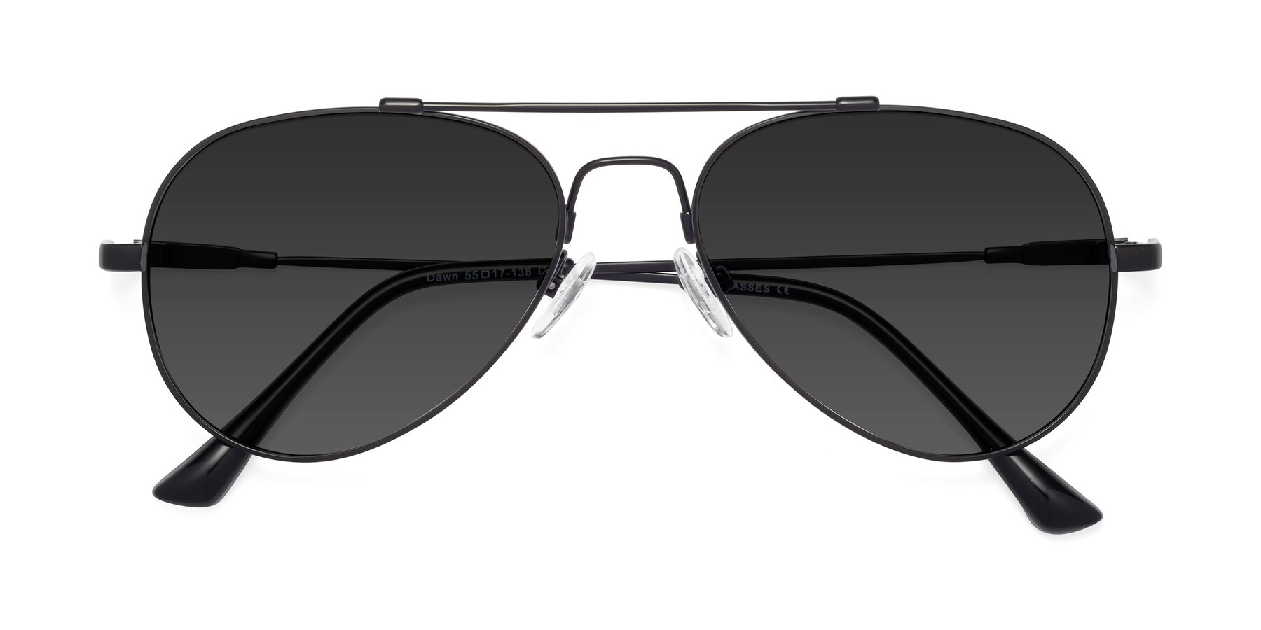 Folded Front of Dawn in Black with Gray Tinted Lenses