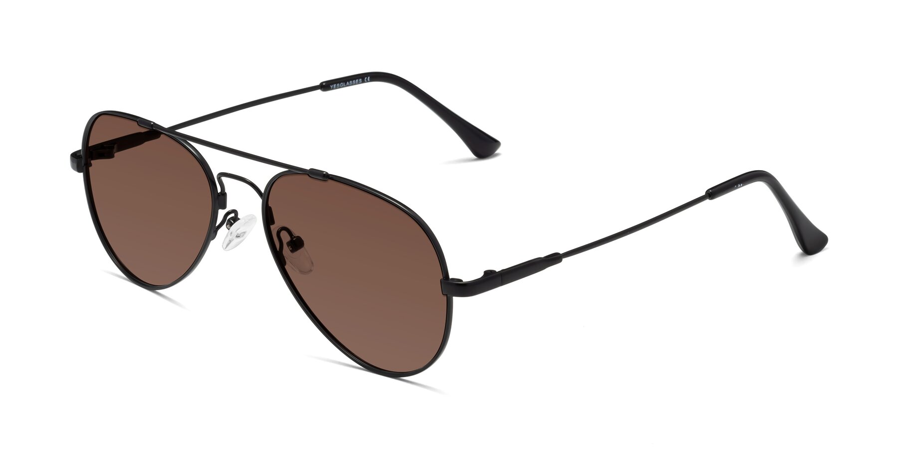 Angle of Dawn in Black with Brown Tinted Lenses