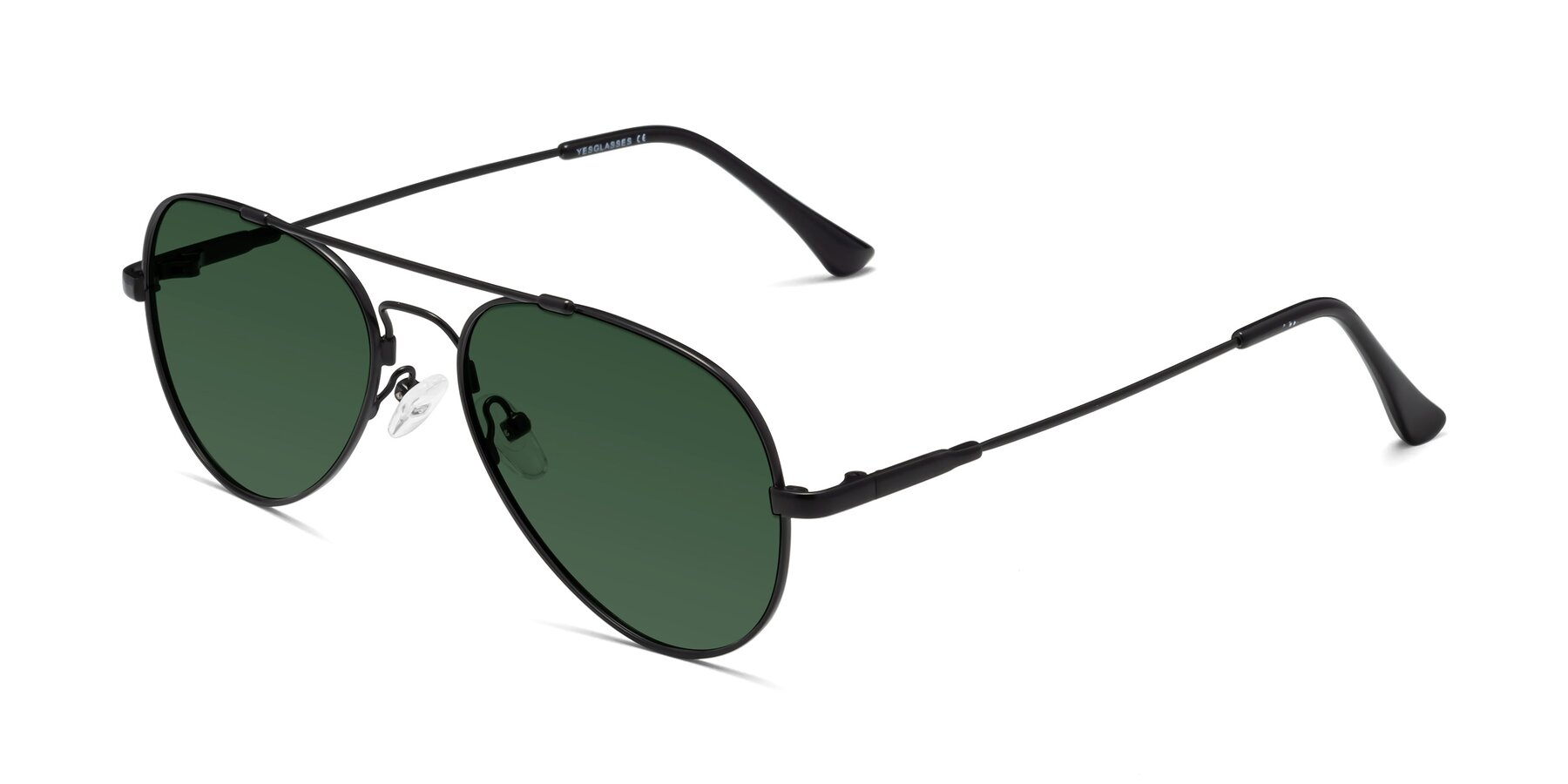 Angle of Dawn in Black with Green Tinted Lenses