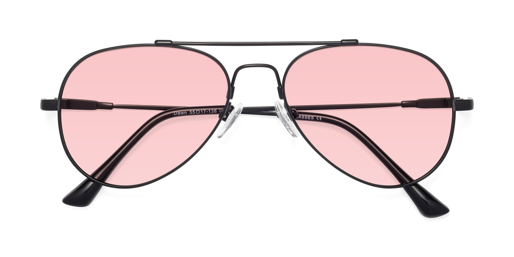 Folded Front of Dawn in Black with Light Garnet Tinted Lenses