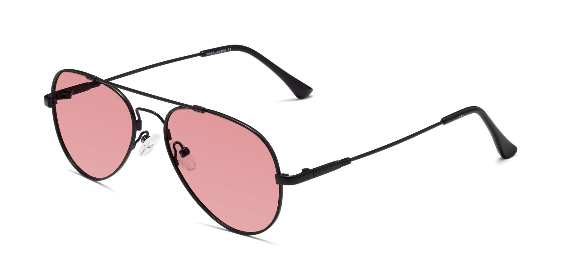 Angle of Dawn in Black with Medium Garnet Tinted Lenses