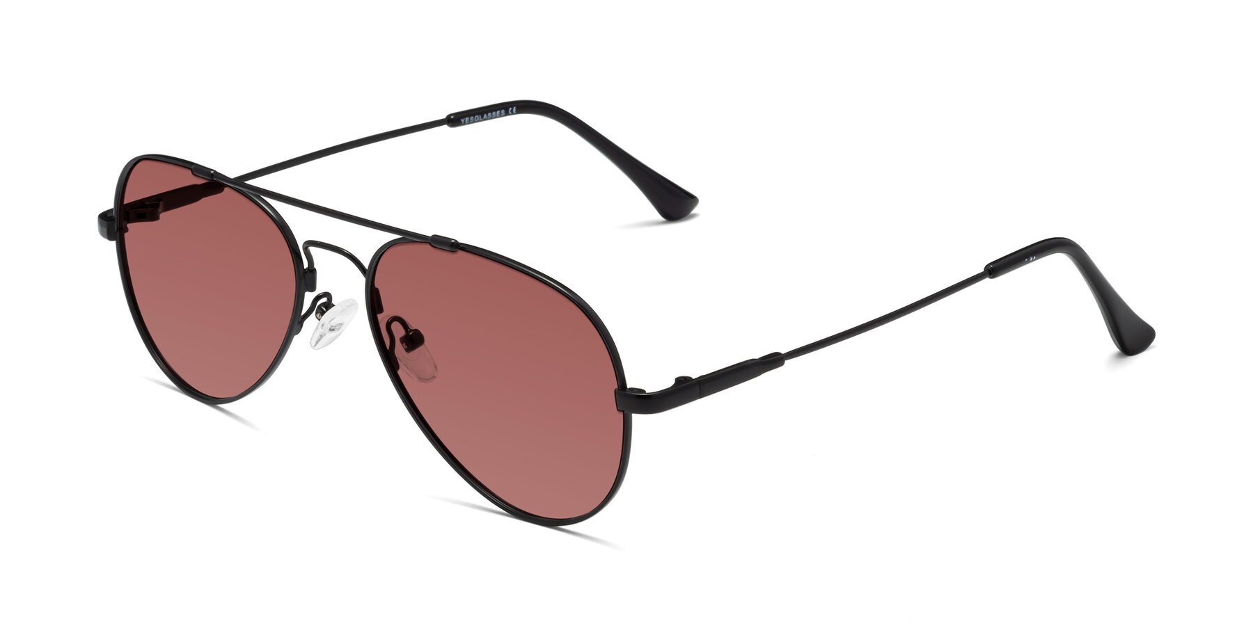 Angle of Dawn in Black with Garnet Tinted Lenses