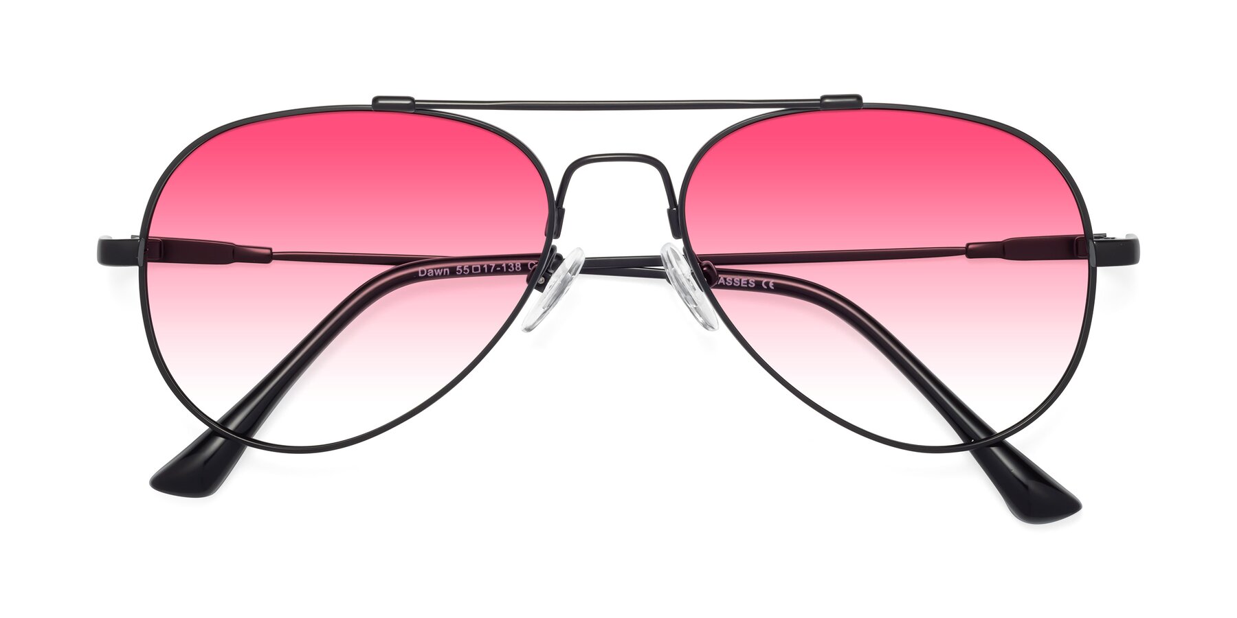 Folded Front of Dawn in Black with Pink Gradient Lenses