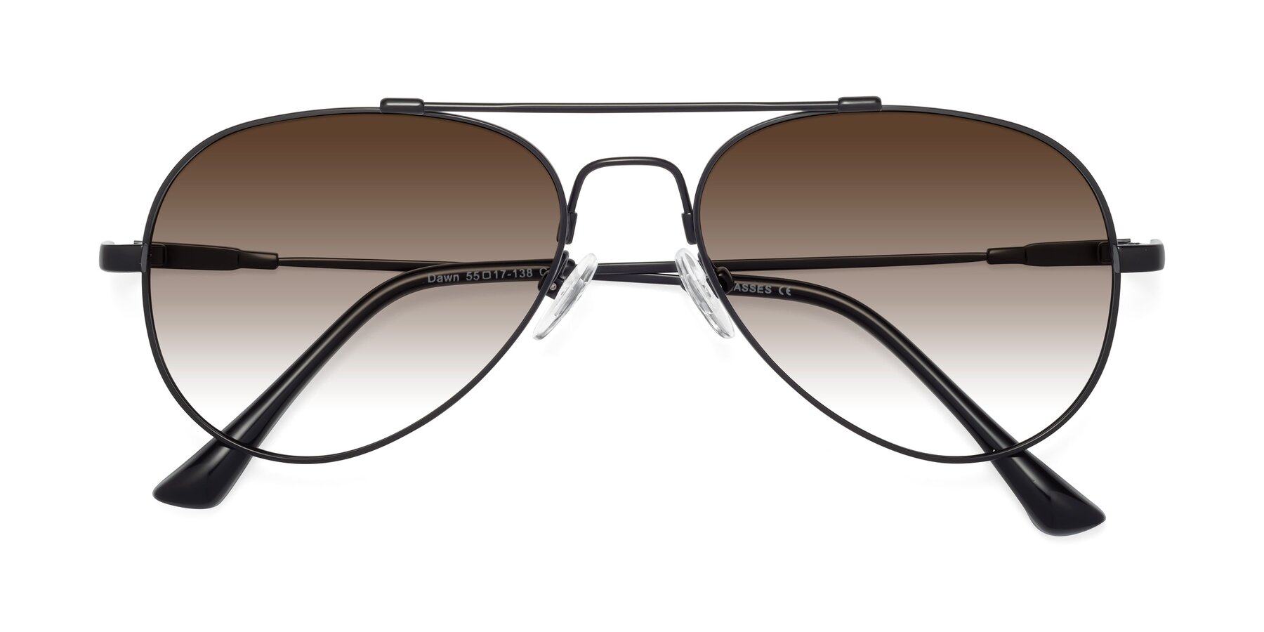 Folded Front of Dawn in Black with Brown Gradient Lenses