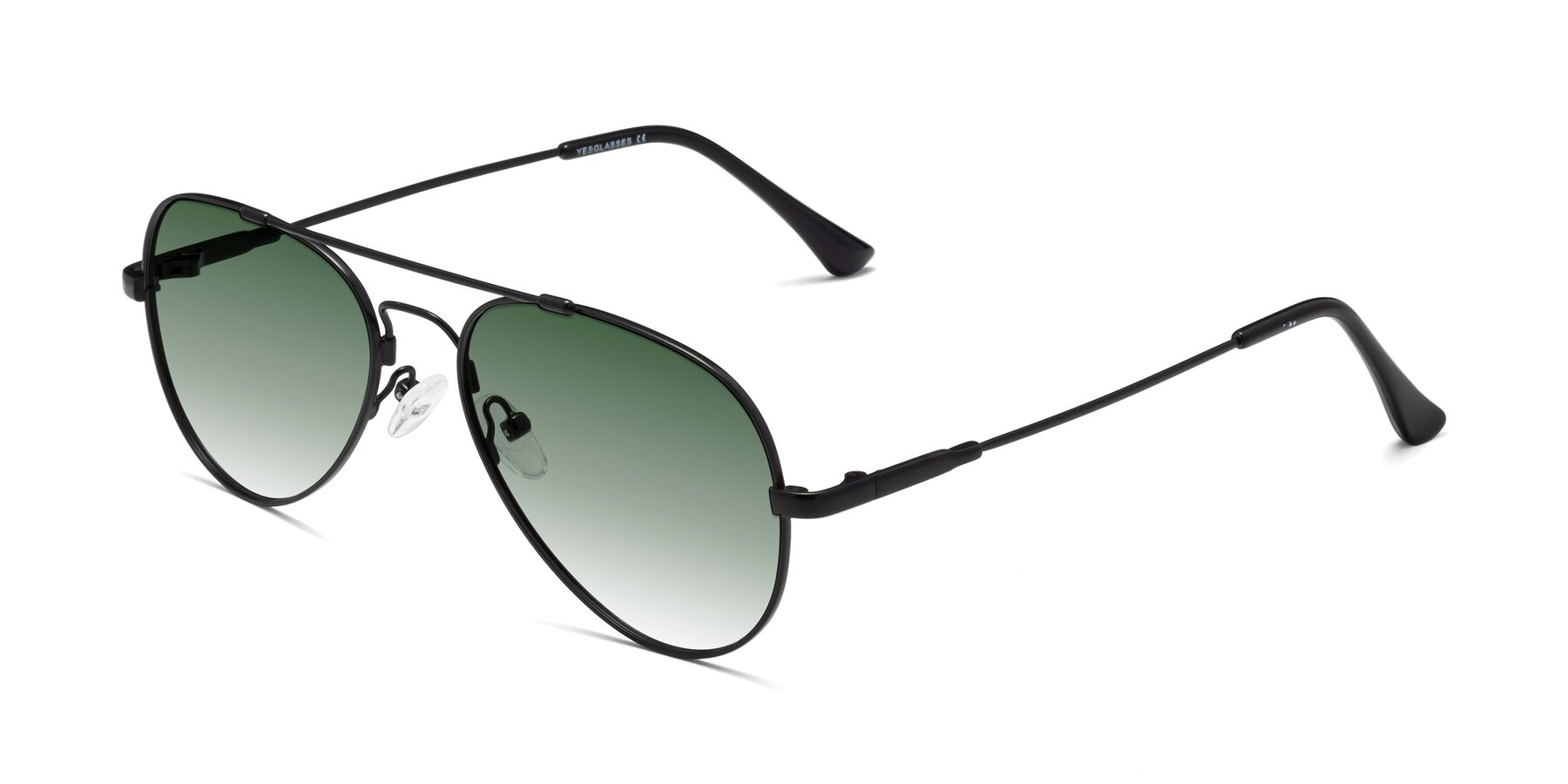 Angle of Dawn in Black with Green Gradient Lenses
