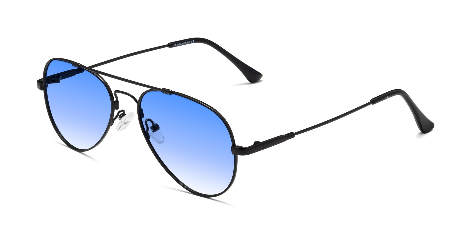 Angle of Dawn in Black with Blue Gradient Lenses