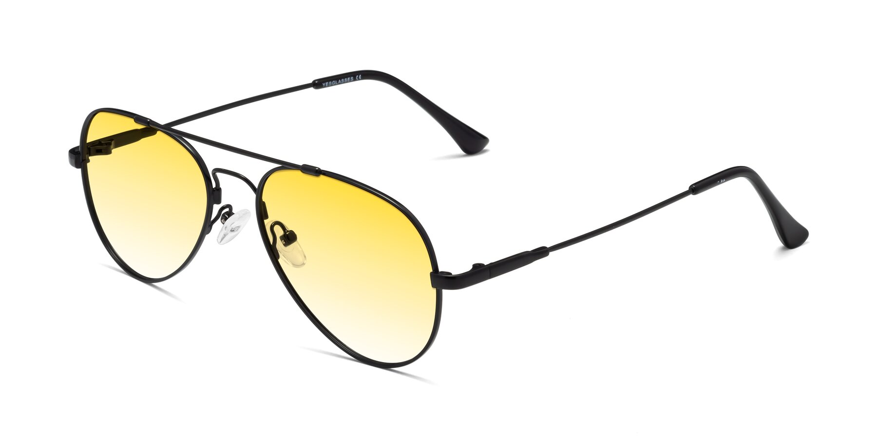 Angle of Dawn in Black with Yellow Gradient Lenses