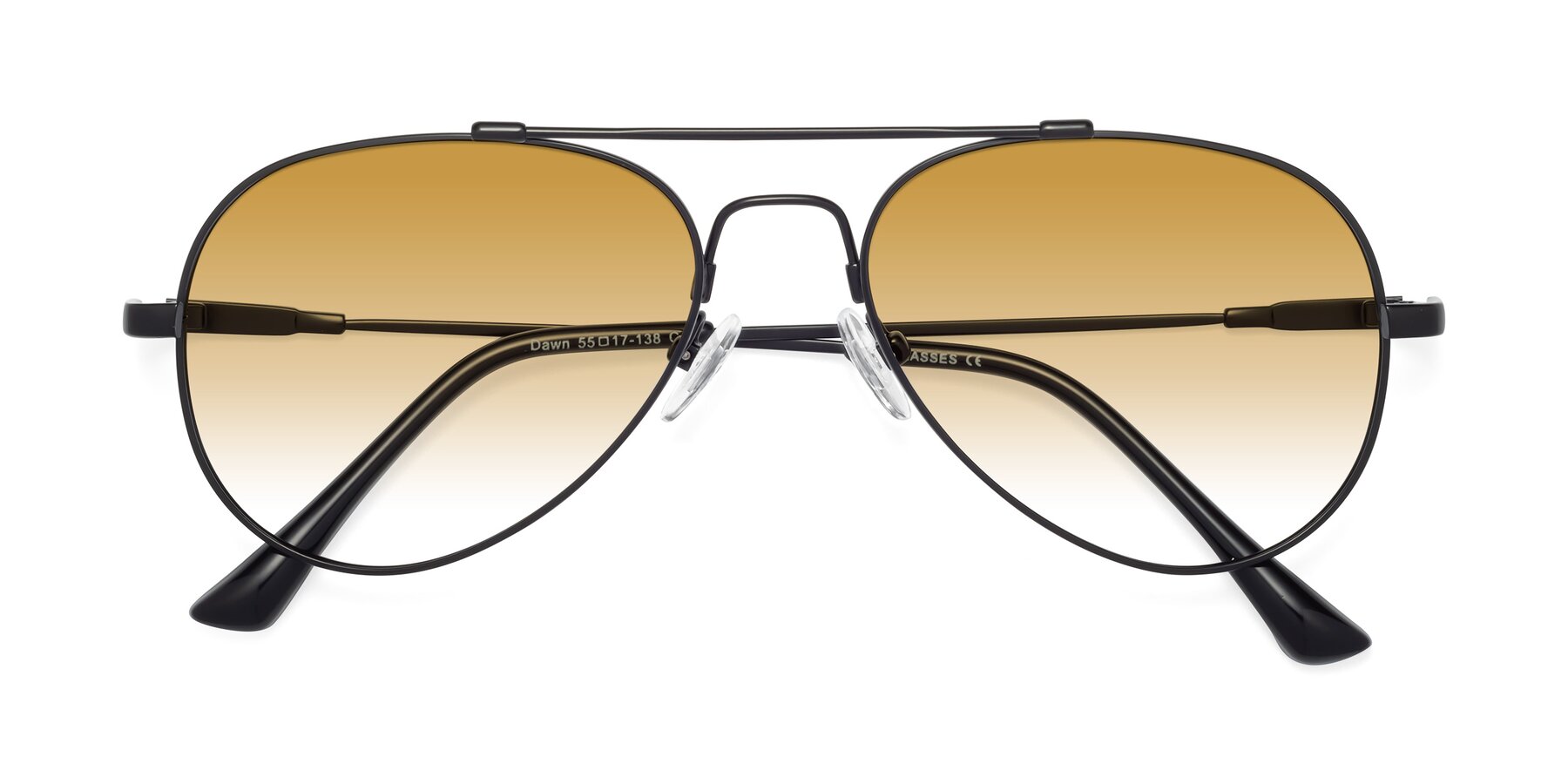 Folded Front of Dawn in Black with Champagne Gradient Lenses