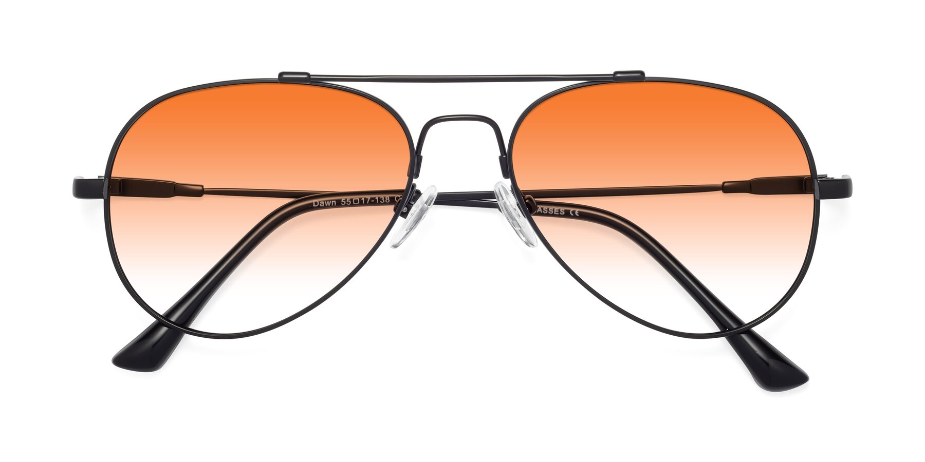 Folded Front of Dawn in Black with Orange Gradient Lenses