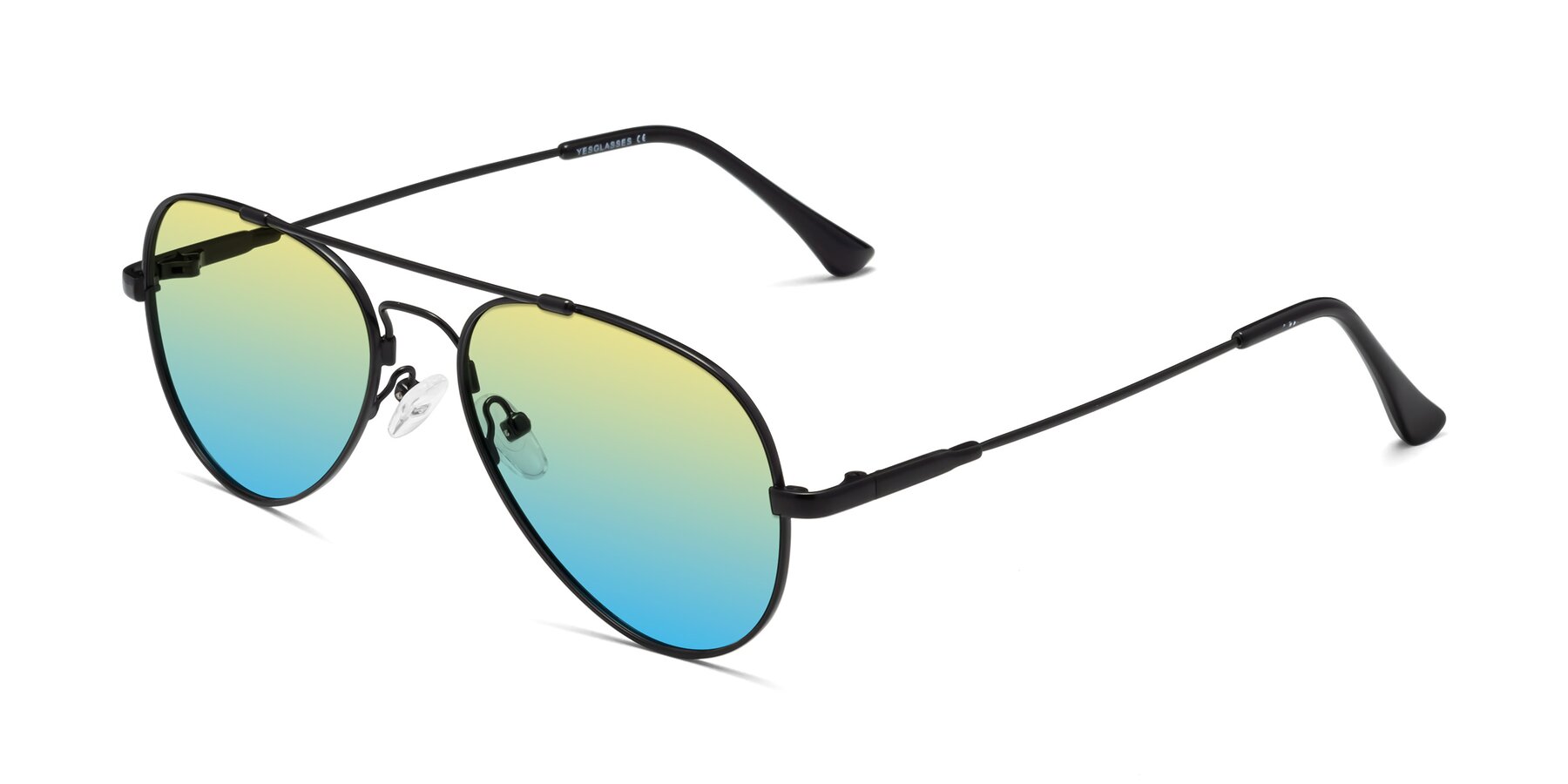 Angle of Dawn in Black with Yellow / Blue Gradient Lenses