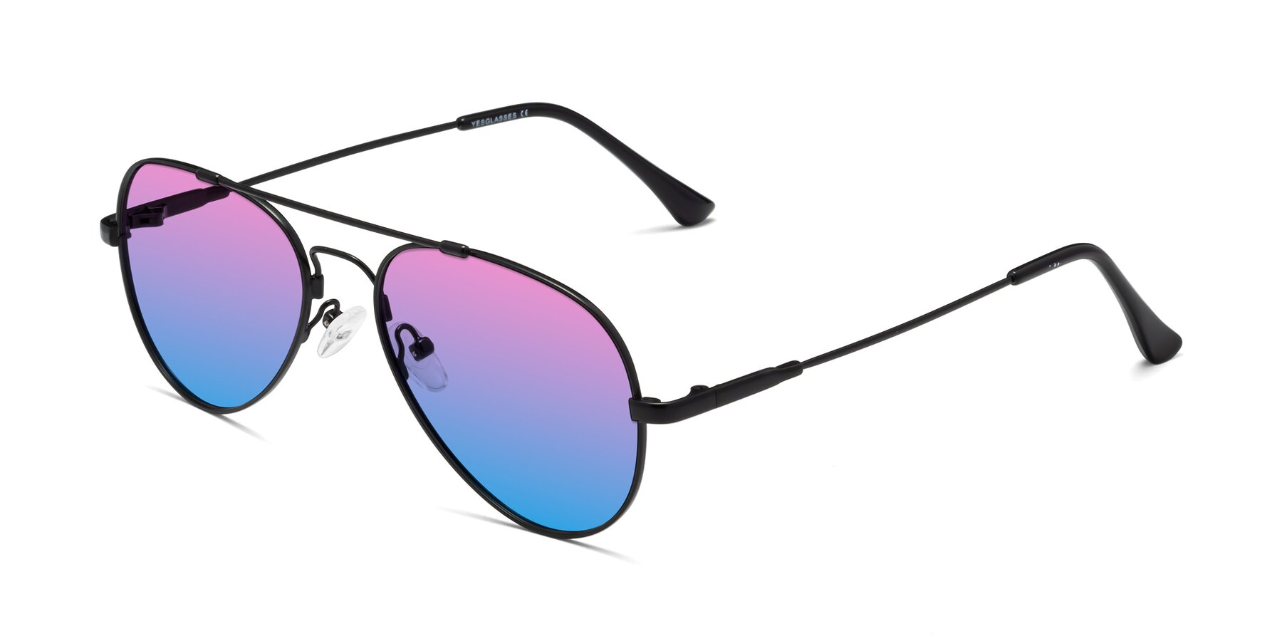 Angle of Dawn in Black with Pink / Blue Gradient Lenses
