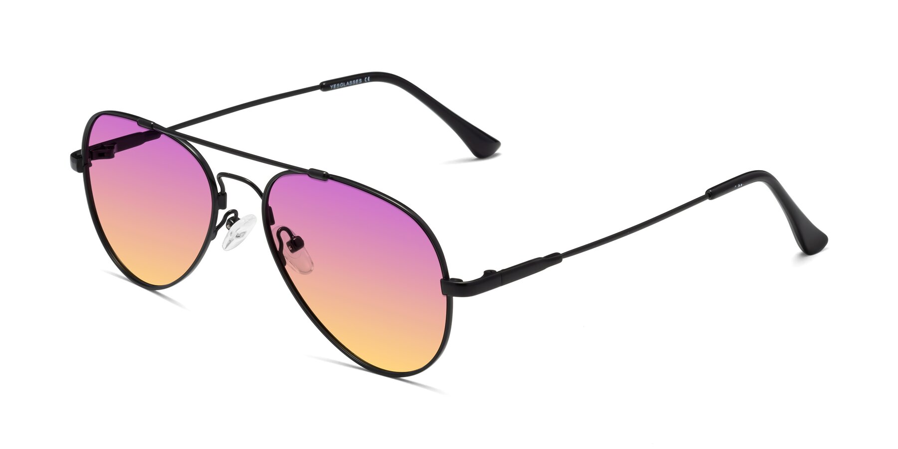 Angle of Dawn in Black with Purple / Yellow Gradient Lenses