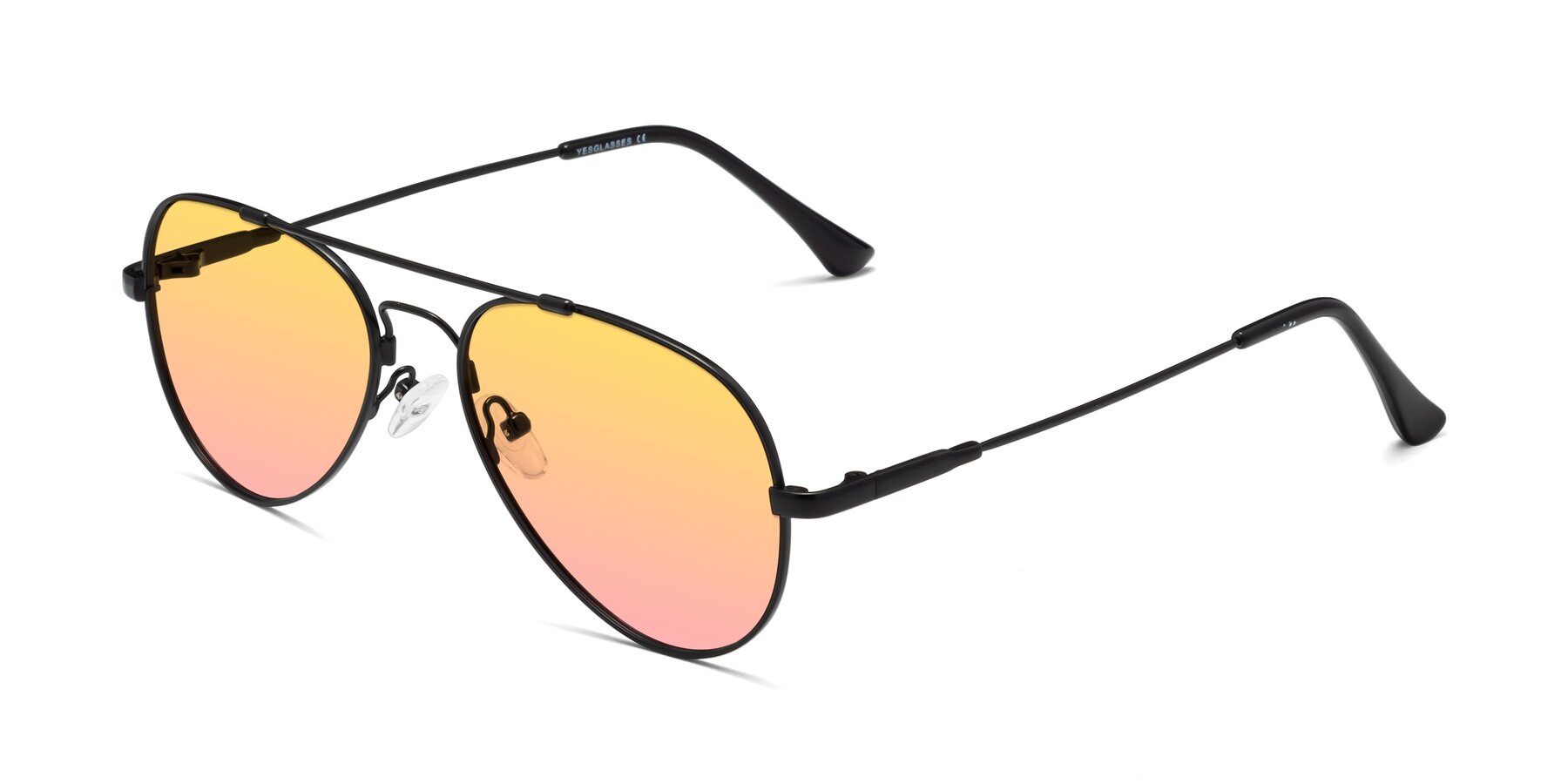 Angle of Dawn in Black with Yellow / Pink Gradient Lenses