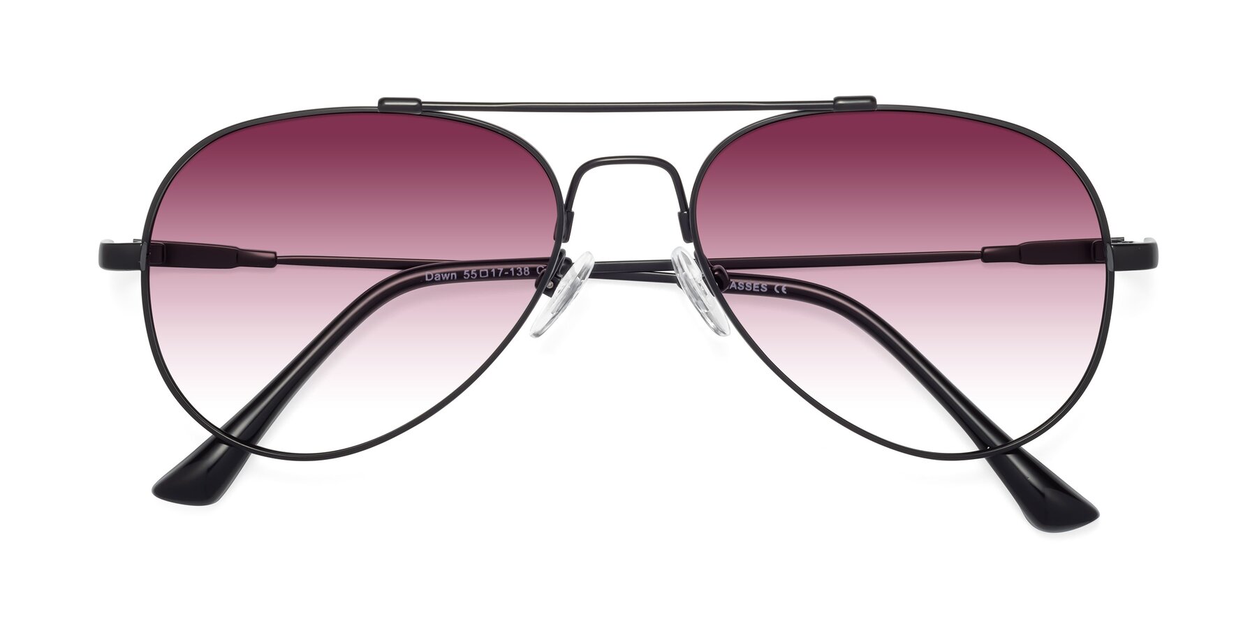 Folded Front of Dawn in Black with Wine Gradient Lenses