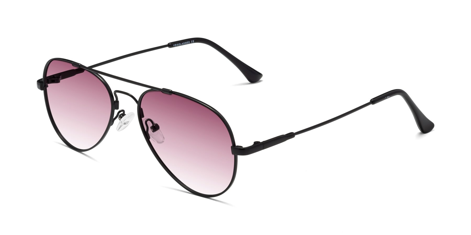 Angle of Dawn in Black with Wine Gradient Lenses